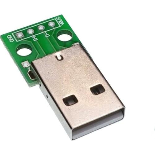 10pcs Type A USB Male Plug To DIP 2.54MM PCB Board Power Supply DIY Adapter Converter Module 4 pin For Arduino