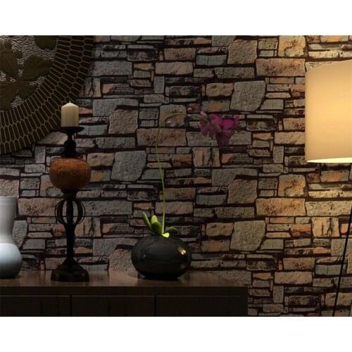 Beibehang 3D Stereo Retro Brick Wallpaper Brick 3D Wallpaper behang Restaurant Bedroom Background Wallpaper papel de parede 3d
