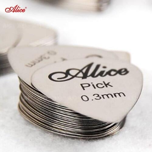 Alice 6pcs Bass Guitar Picks Stainless Steel Acoustic Electric Guitarra Plectrums 0.30mm