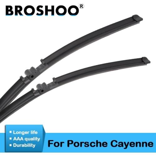 BROSHOO Auto Accessories Wiper Blades Natural Rubber For Porsche For Cayenne ,Model Year From 2002 To 2017 Fit Side Pin Arm
