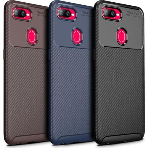 For OPPO F9 Case Soft Silicone Shockproof Skin Carbon fiber Protective Back Cover Case for oppo f9 full cover phone shell
