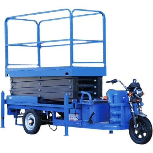 Electric hydraulic elevator, tricycle, mobile ascending truck, lifting platform small high-altitude lifting scissor type