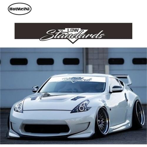 HotMeiNi 145*25cm Low Standards Banner Windshield Sticker Decal rauh welt style 2018 car JDM Black/Sliver Etc 13 Colors