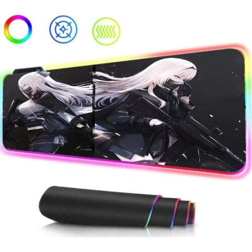 Anime Girl Frontline Rgb Gaming Accessories Computer Game Settings Anime Mouse Color Light LED Computer Laptop USB Sexy Mousepad