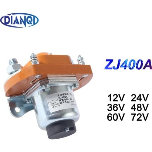NO (normally open) 12V 24V 36V 48V 60V 72V 400A DC Contactor for motor forklift electromobile grab wehicle car winch ZJ400A