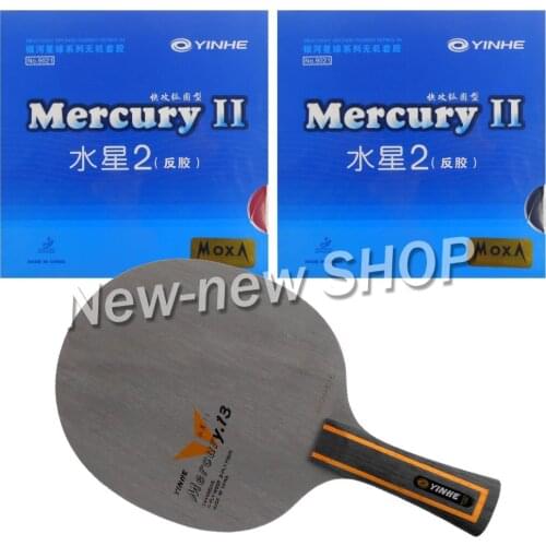 Galaxy YINHE Mercury.13 Blade with 2x Mercury II Rubbers for a Racket Shakehand long handle FL