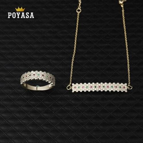 Moroccan Caftan wedding gold jewelry set for women color stone fashion jewelry set copper high quality jewelry set