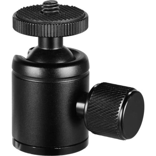 Mini Metal Tripod Head Adapter Ball Head with 1/4 Inch Screw and 3/8 Inch Screw Hole for Mobile Phone Camera LED Light Tripod