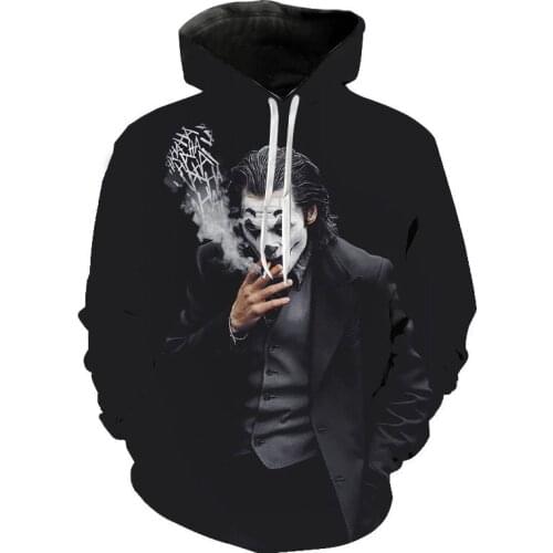 2021 New Fashion Joker 3D Hooded Clown Cool Print Hoody Sweatshirt Casual Hoodies Men Women Children Pullover Harajuku Clothes