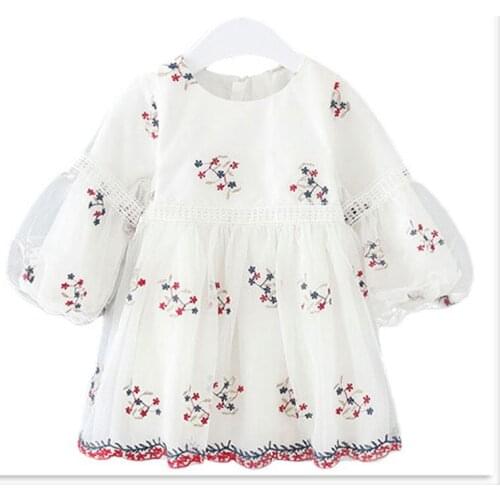 2018 New Kids Clothes Newborn Infant Girls Dress Autumn Baby Girls Clothing Flower Embroidery Infantil Vestido RT024