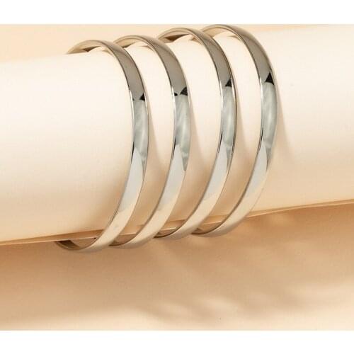 2021 Ins New Trendy Round Minimalism Minimalist Geometric Cuff Bangle Bracelets Korean Fashion Chic Party Jewelry Bracelet