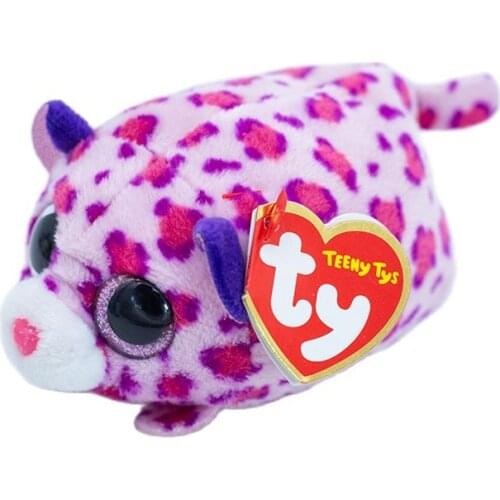 New 4''10CM Ty Beanie Boos Big Eyes Phone Wipe Pink Spotted Leopard Plush Dolls Collection Stuffed Toy Child Birthday Gift