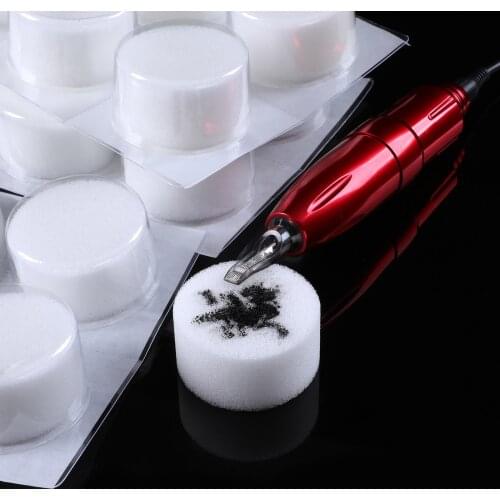 24pcs/box Disposable Needle Tip Dip Cup for Needle and Tip Rinse Dip Clean Foam Caps Cups Microblading Supplies
