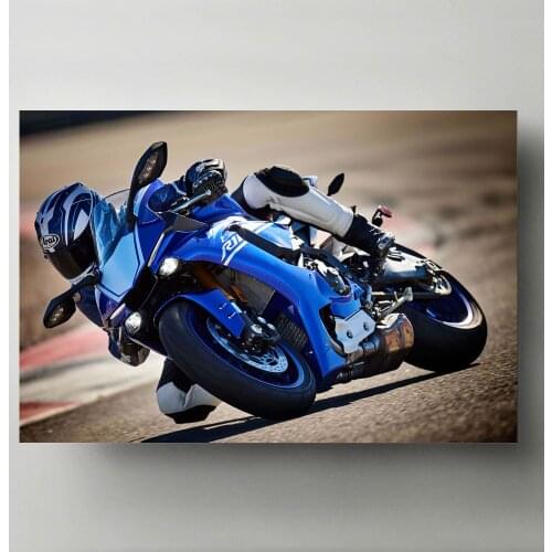 Modern Art Print Poster Supercar Sport yamahas yzf R1 Blue motorcycle Wall Picture Canvas Painting Living Room Decor