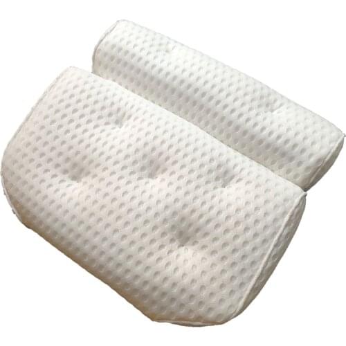 Bath Pillow 4D Air Mesh Spa Bathtub Head Neck Rest Support Suction Tub Cushion N0PA