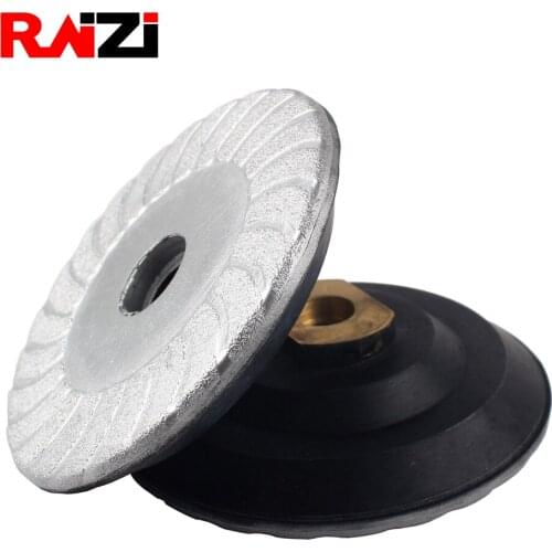 Raizi 4 inch vacuum brazed diamond grinding wheel with adapter, abrasive stone grinding tool/disc for Granite, Marble, Quartz