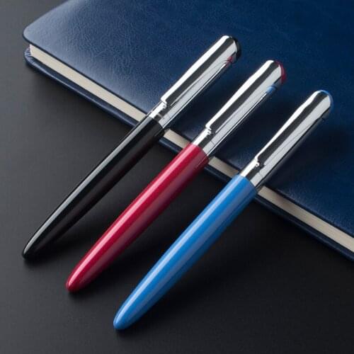 Luxury Metal Roller Ball Pen 0.5mm Black blue Red Silver clip Office Business Writing Ballpoint Pens Gifts Stationery Supplies