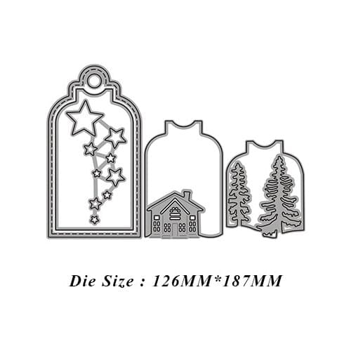 JMCRAFT Christmas Decoration Metal Cutting Dies for DIY Scrapbook Handmade Paper Craft Metal Steel Happy Christmas Template Dies