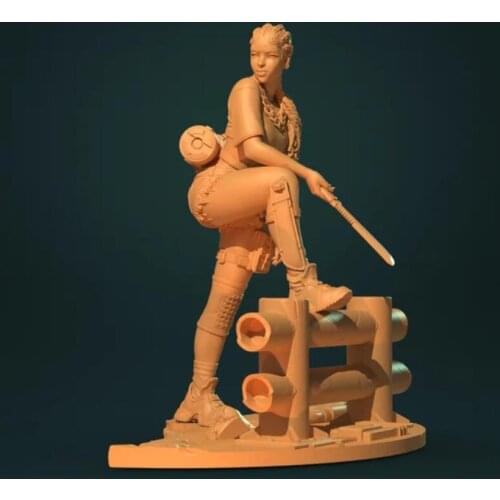 Self-assembled New Unassembled 1/24 ANCIENT WOMAN WARRIOR STAND Resin Figure Unpainted Model Kit