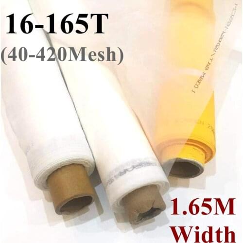 40-420 Mesh 165CM Width 16T-165T White Yellow Polyester Silk Screen Printing Mesh Fabric Handwork DIY Filter Net textiles