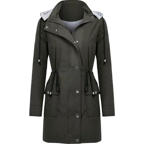 SHERAN Women's Hooded Trench Coats
