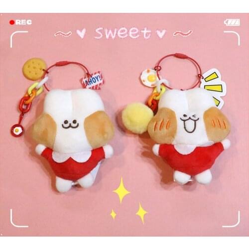 Cute Plush Big Face Rabbit Keychain Bag Pendant Backpack Ornaments Rabbit Doll Lanyard Car Key Accessories Girls Day Gift Toys