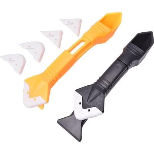 Glass Glue Angle Scraper 3 in 1 Caulk Silicone Sealant Remover Tool Metal Head