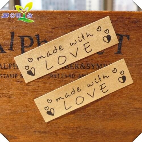 Kraft paper sticker "hand made with love" DIY sealing sticker