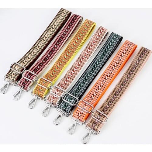 Women Colorful Shoulder Bag Strap Ladies Bag Accessories Adjustable Removable Wide Belt Crossbody Messenger Bag Strap Handbags