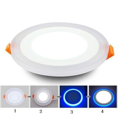LED Downlight Round 6W 9W 16W 24W 3 Model LED Lamp Double Color Panel Light two Color Ceiling Recessed Lights Indoor Lighting
