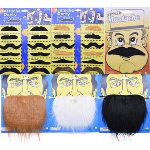 Halloween Decoration Mustache Cosplay Fake Moustache Beard For Kids Adults Creative Funny Costume Pirate Party Photo Props