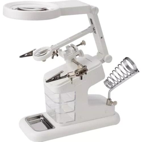 Magnifying Glass Soldering with Led Light Storage Box 3X 4.5X 25X Hand Rework Station for Repair Welding Tools Solder