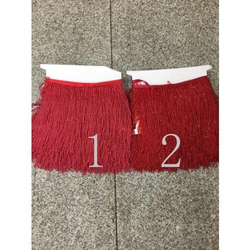 Stock tassel 5 yards/bag ym303# 2-color 17CM red and watermelon red tassel ribbons for sawing dress fringe trim