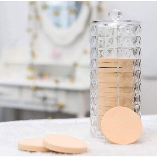 Make-up Cotton Pad Round Holder Makeup Pad Dispenser Case Organizer With Lid