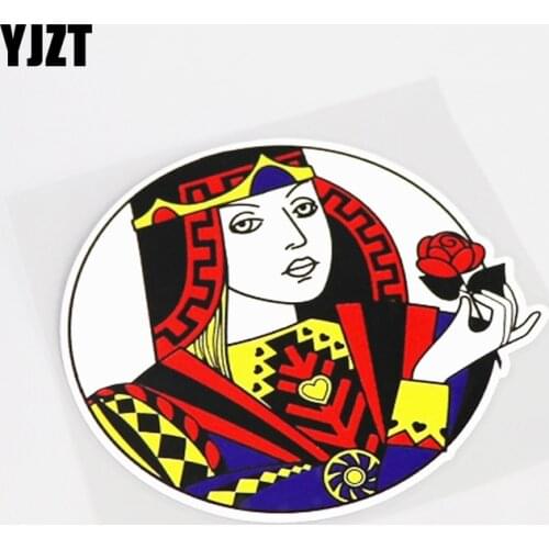 YJZT 11.6CM*11.1CM Creative Poker Graphical PVC Car Sticker Decal Decoration Accessories 13-0909