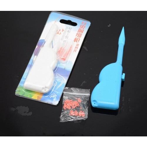 Earthworm Clip Tool Portable ABS Fishing Bait Bloodworm Clip Device Fishing Lure Tackle Accessory With 200 Rubber bands B520