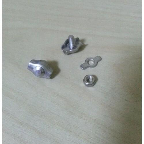 M4 SS304 Stainless Steel Material Wire Rope Clip Calmp (used for 3mm dia wire rope knotting), 20 Pcs/Lot