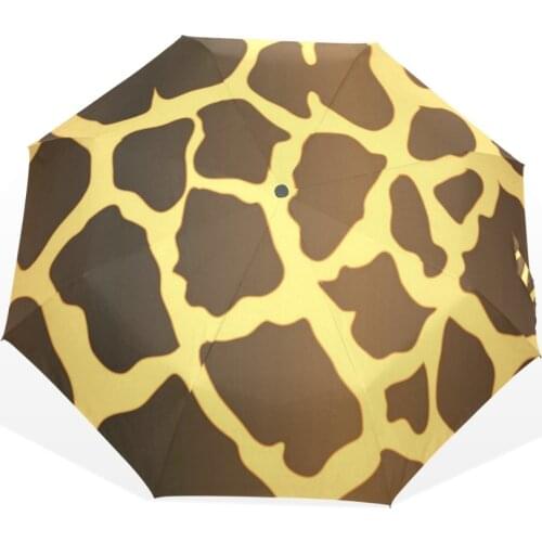 Wildlife Inspired Stylish Modern Giraffe Skin Print Umbrella Lady Windproof Rain Fashion Fully Auto Open Close Umbrellas