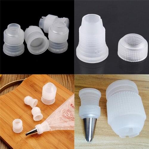 10pcs Cake Flower Pastry Tool White Plastic Coupler Adaptor Icing Piping Nozzle Bag Cake Flower Pastry Decoration Tool