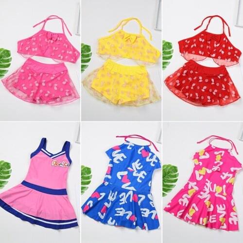 2021 Baby Girl Hot Spring Swimsuit 4-7 Years Old Baby Foreign Style Ins Wind Skirt Split Cute Swimsuit