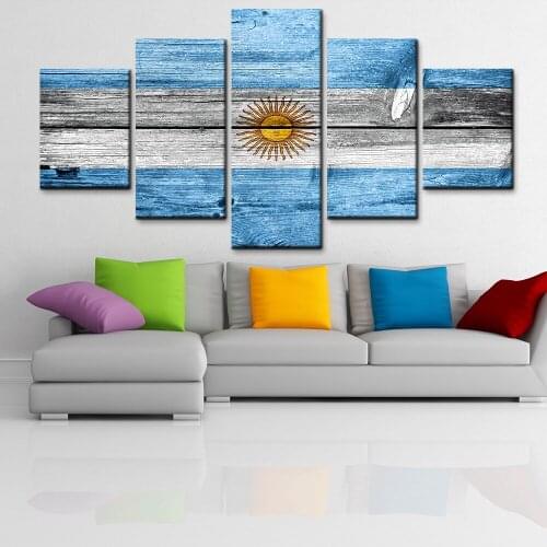 Diy Diamond Painting 5 Panel Abstract Argentina flag art diamond mosaic full square/Round drill diamond embroidery A1117