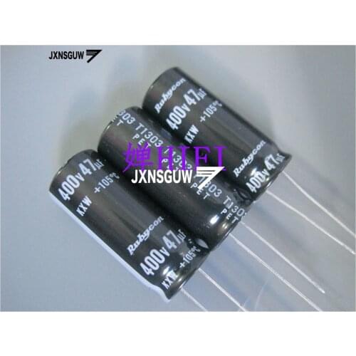 10PCS NEW RUBYCON KXW 400V47UF 12.5X30MM Aluminum electrolytic capacitors 47uF/400v 105 degrees 47UF 400V