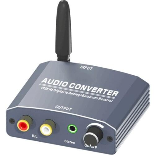 VAORLO Bluetooth 5.0 Audio Converter Bluetooth Receiver Digitail To Analog Noise Cancel Support 192KHz Coaxial Plug and Play