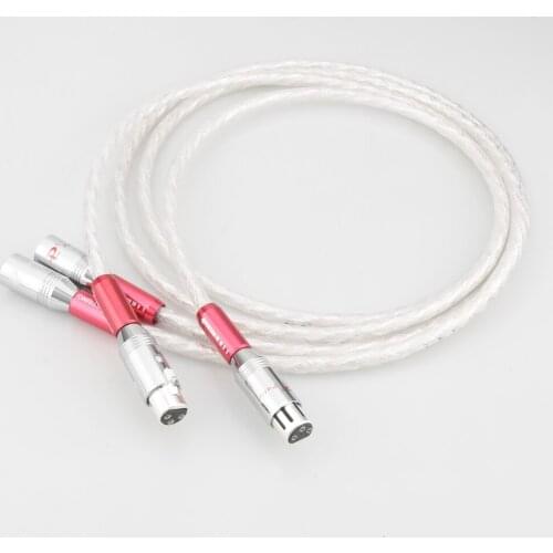 Pair Audiocrast AS220 Silver Plated Crystal Strands Audio Cable With Silver plated 3pins XLR Balanced cable,xlr connector,audio
