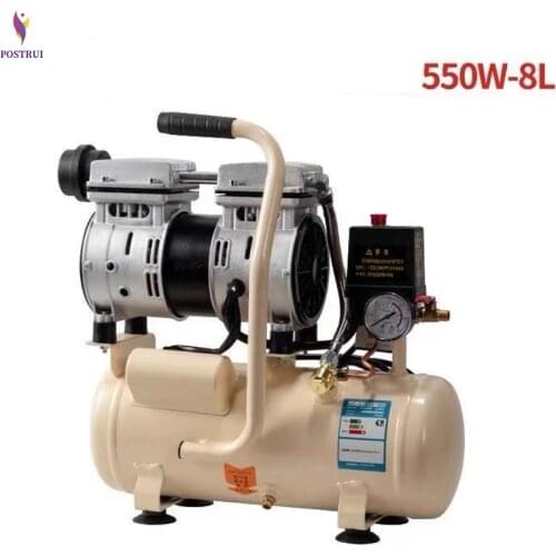 8L Silent air compressor air pump oil-free small air compressor dental woodworking paint portable air pump