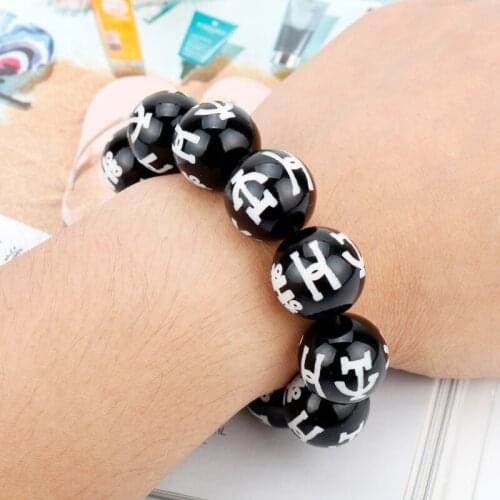 KIMOYO Black Beaded Bracelets Fashion Jewelry Bracelet Man Women Cosplay Accessories