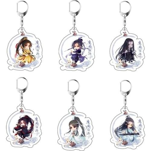 Anime Mo Dao Zu Shi Keychain Cartoon Figure Cosplay Pendant Double Sided Acrylic KeyRing