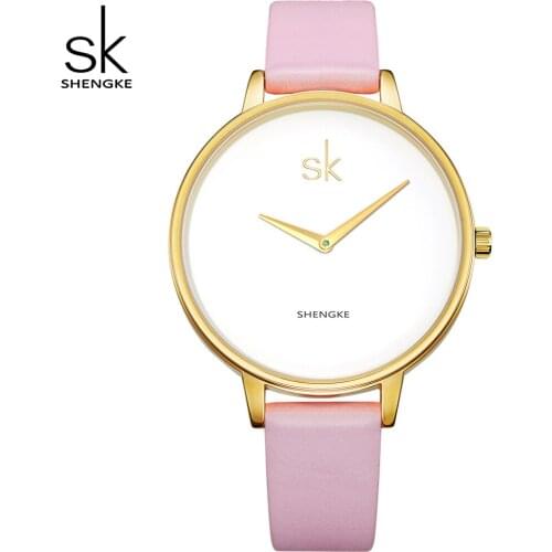 Shengke Fashion Wristwatch Women Watches Ladies Quartz Watch Female Luxury Classic Leather Strap Dress Luxury Brand Famous Clock