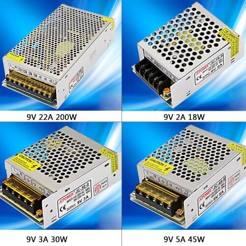 DC9V 2A/3A/5A/22A/30A Regulated Switching Power Supply AC110V 220V to DC 9v led Driver Transformer For LED Strip Light CNC