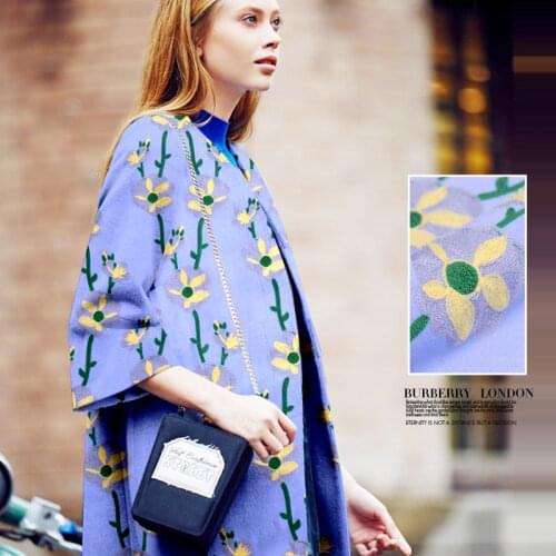 Cactus wool embroidery woolen fabric meter autumn and winter embroidery coat wool fabric wholesale wool cloth